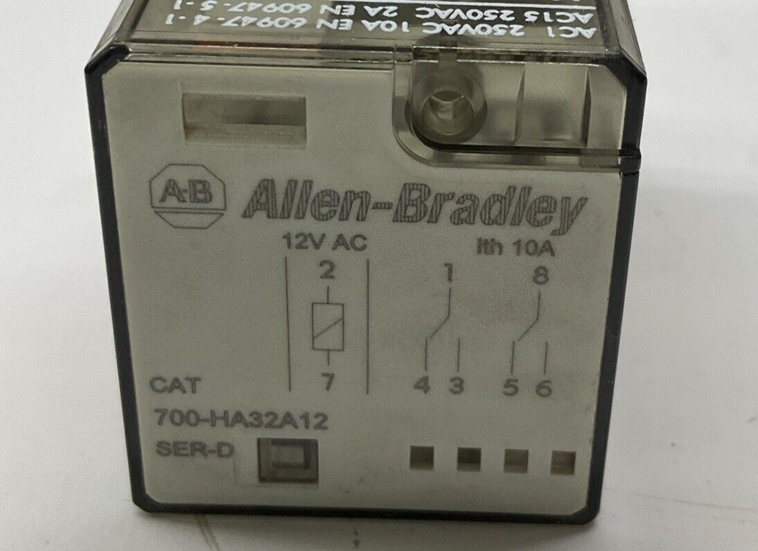 Allen Bradley 700-HA32A12 12VAC DPDT 10A Relay (BL293)