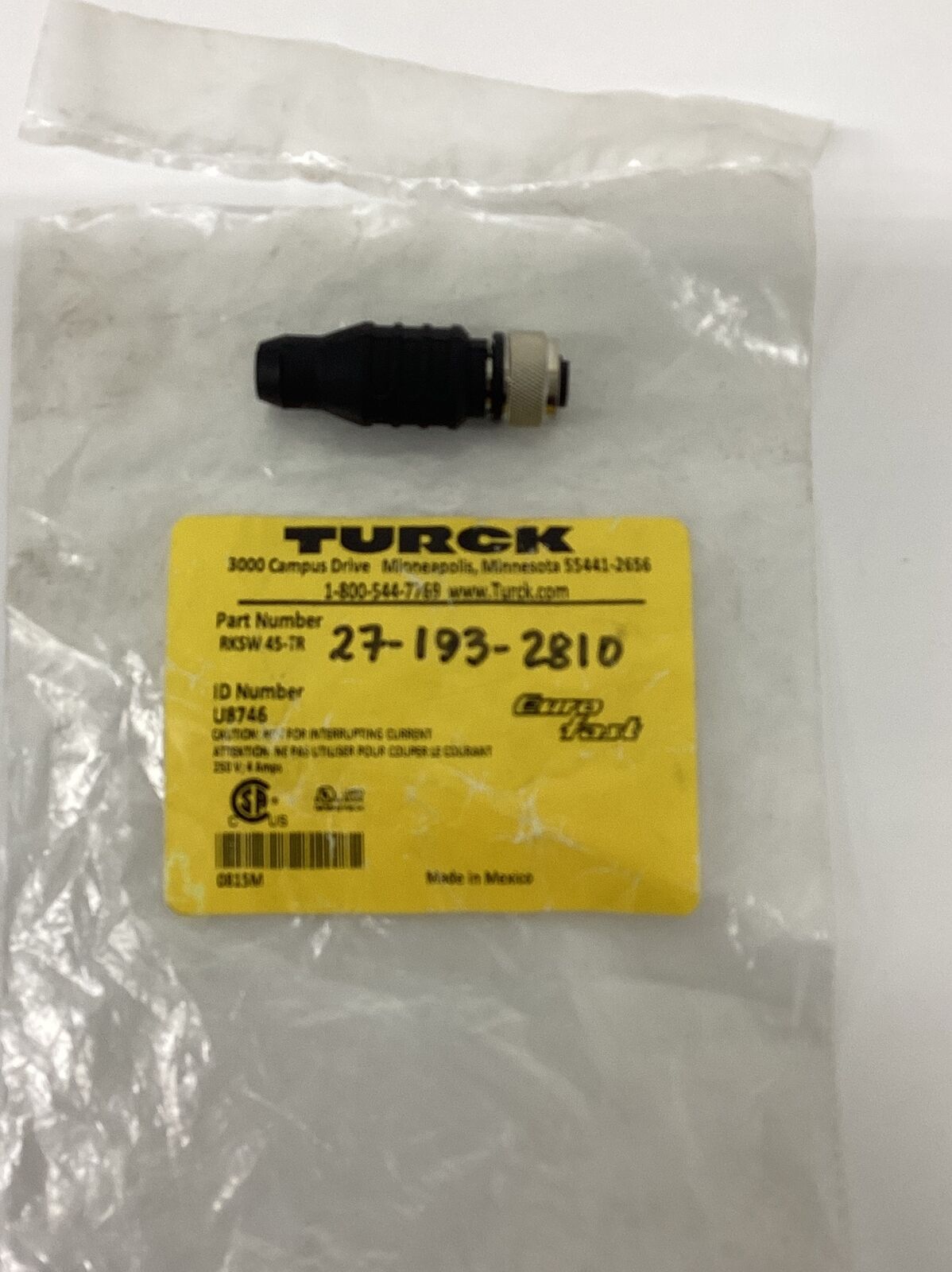 Turck RKSW45-TR / U8746 Eurofast Termination Resistor (BL286) - 0