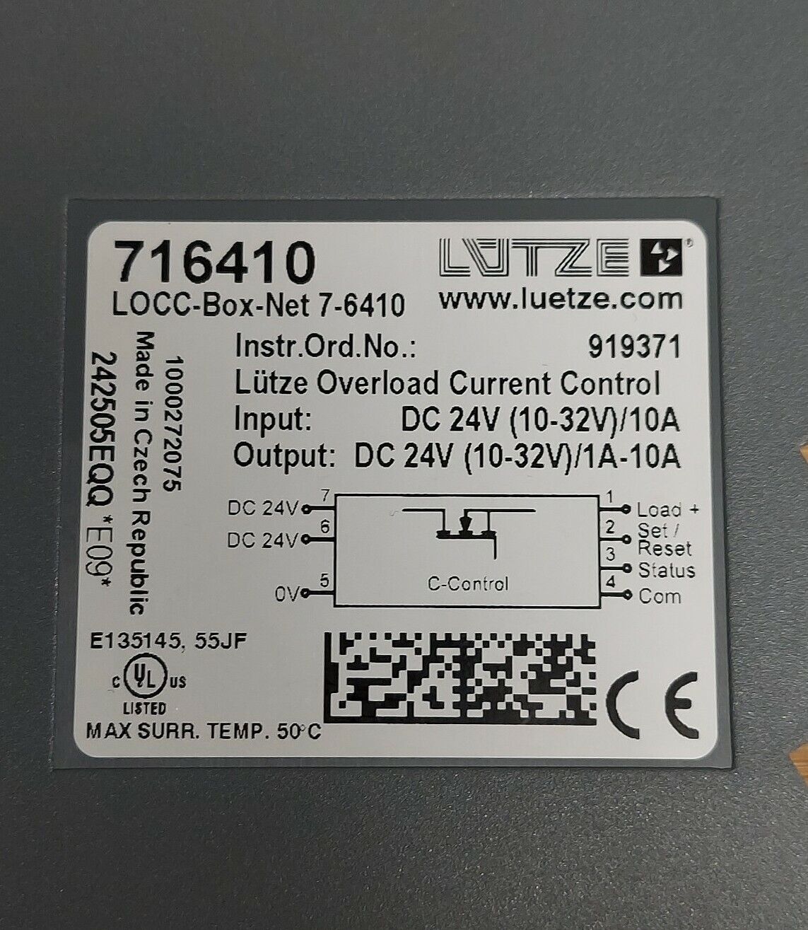 Lutze 716410 LOCC Box Net 7 6410 Overload Current Control (BK128) - 0