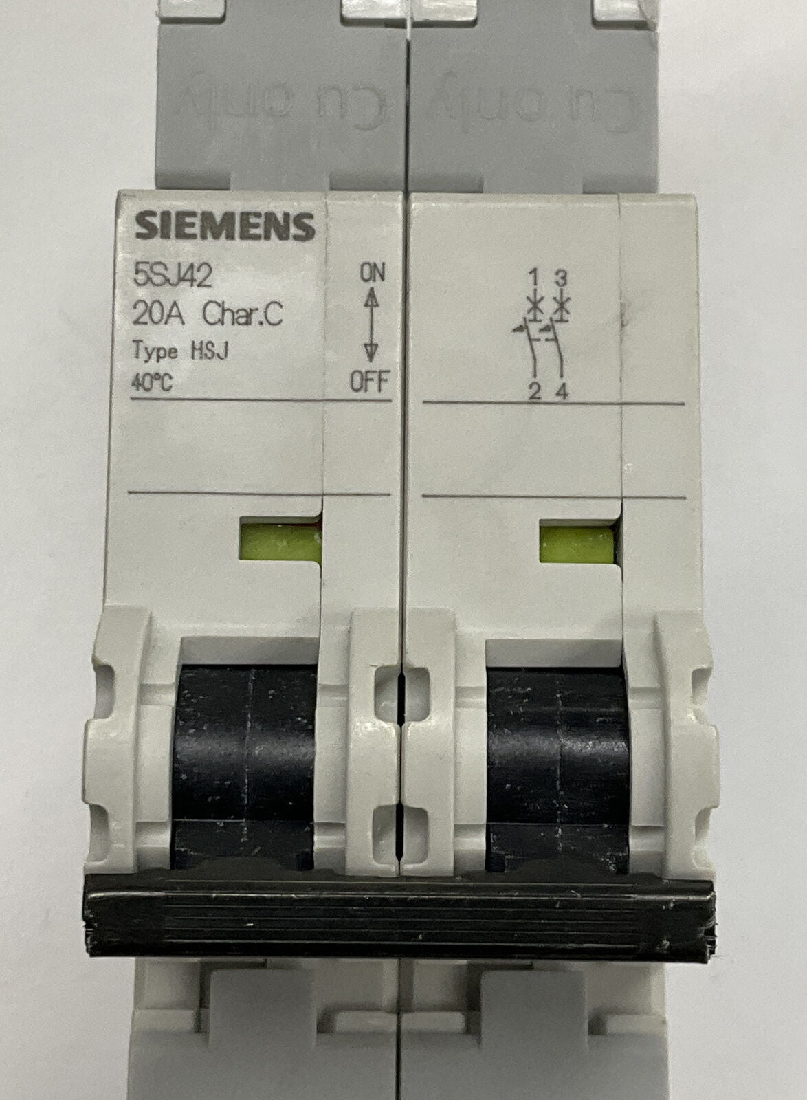 Siemens New 5SJ4220-7HG41  2 Pole 20A 2-Pole DIN Mount Circuit Breaker (CL153) - 0