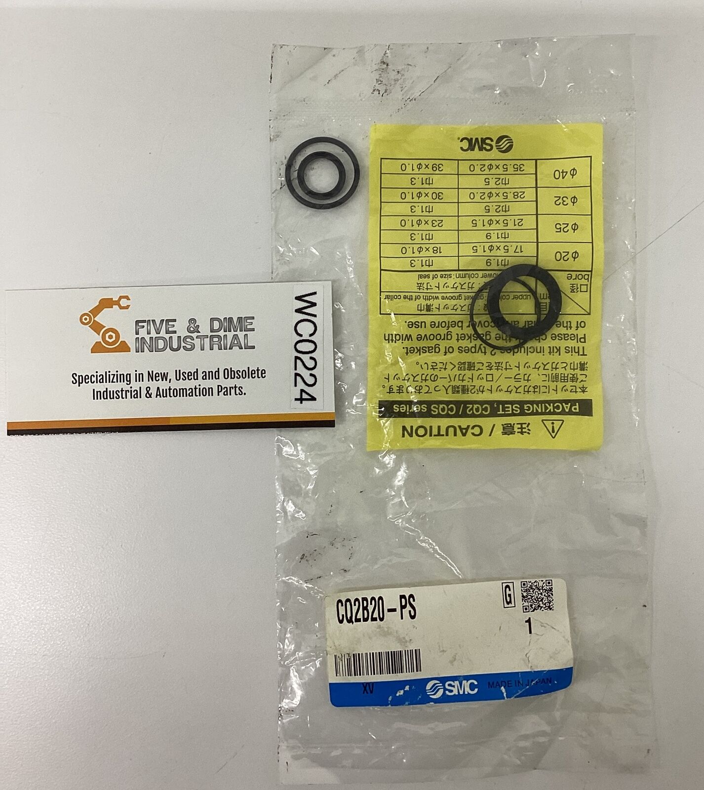 SMC CQ2B20-PS Compact Cylinder O-Ring Kit (BL274)