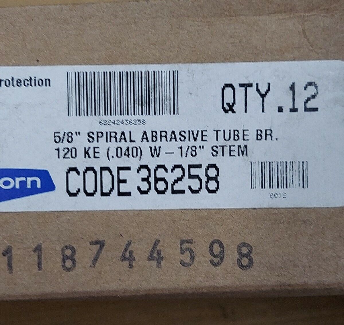 Osborn 5/8" Spiral Tube Brush QTY of (12) - 120 Grit SC .040, 1/8" Stem (BK105)