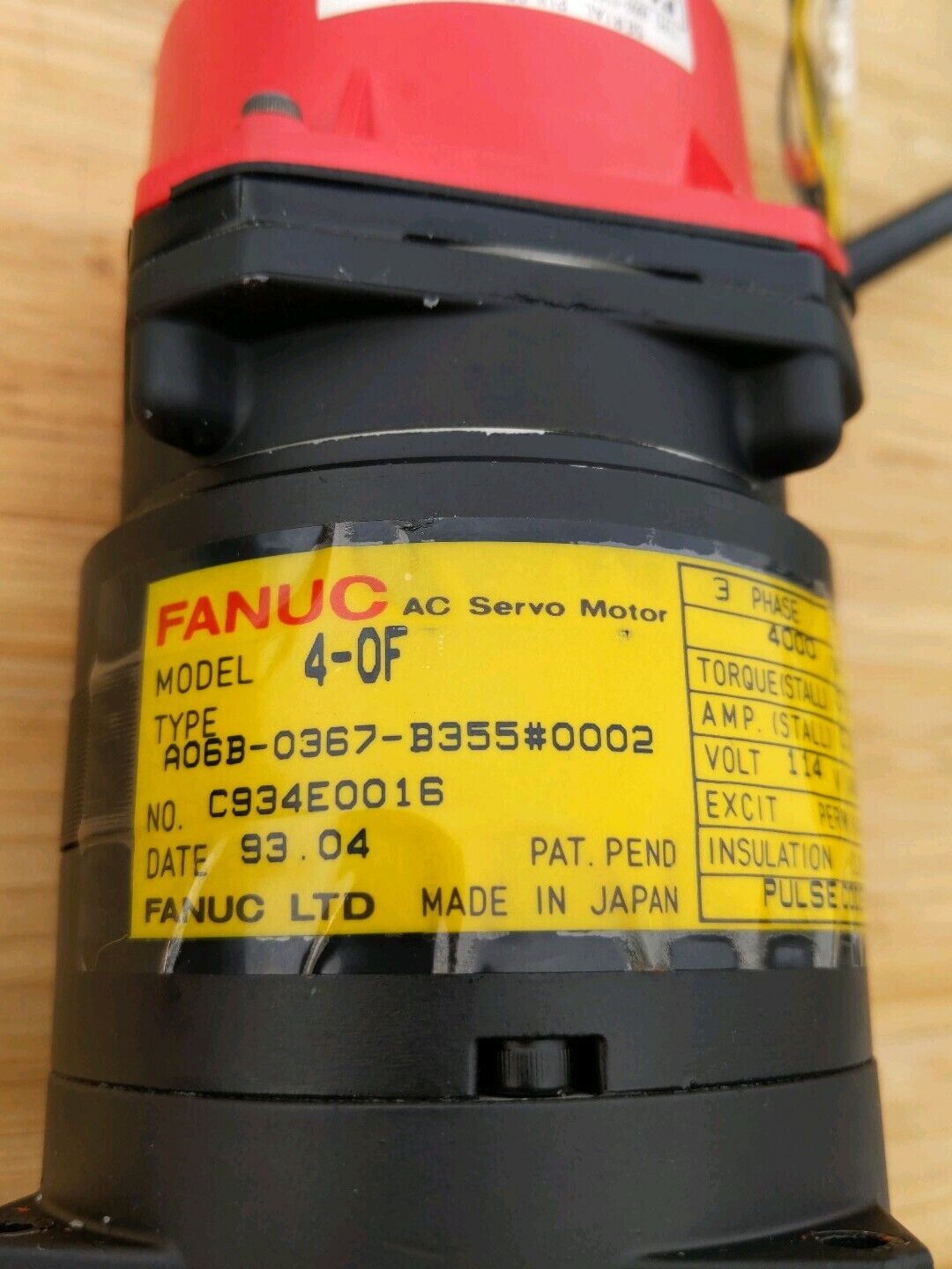 Fanuc A06B-0367-B355#0002 AC SERVO MOTOR W/ PULSE CODER (BL105)