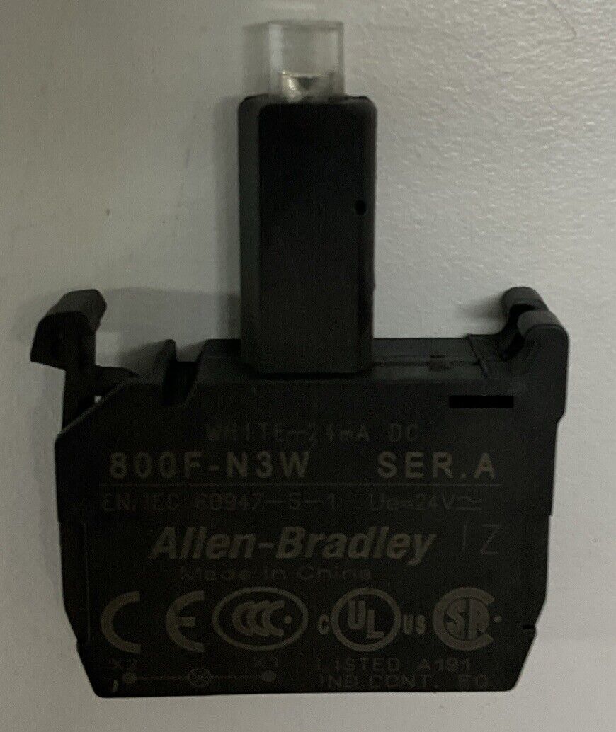 Allen Bradley 800F-N3W Ser. A White Led Module 24VDC (BL297)