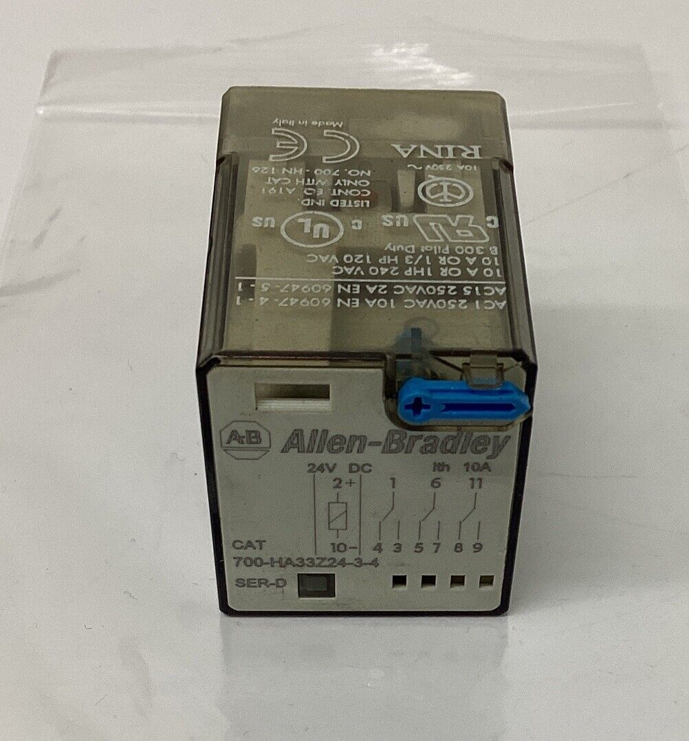Allen Bradley 700-HA33Z24-3-4 Ser. D 11-Pin Relay 24VDC Coil (CL150) - 0