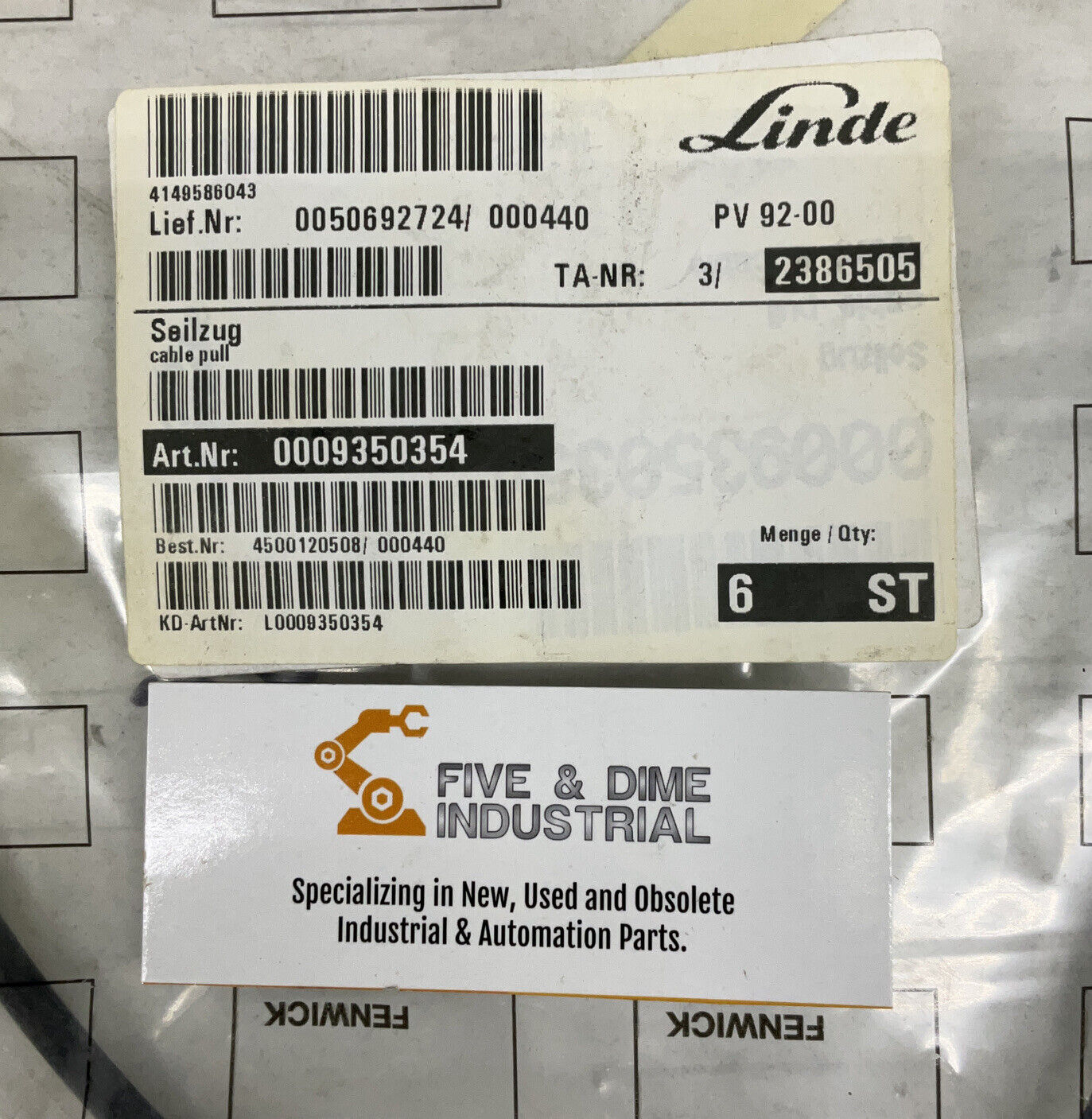 Linde 009350354 Bowden Cable  (CBL126)
