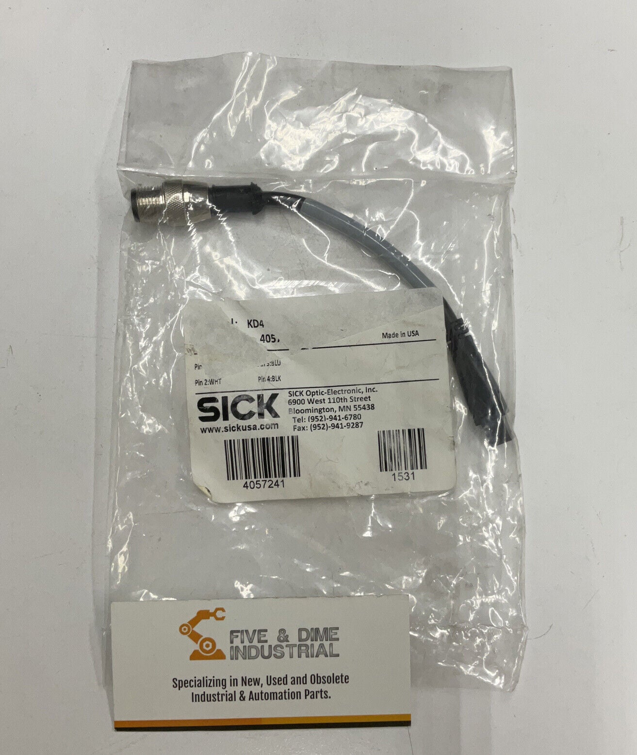 Sick 4057241  KD4-S12X2MM12M Adapter Cable (YE217)