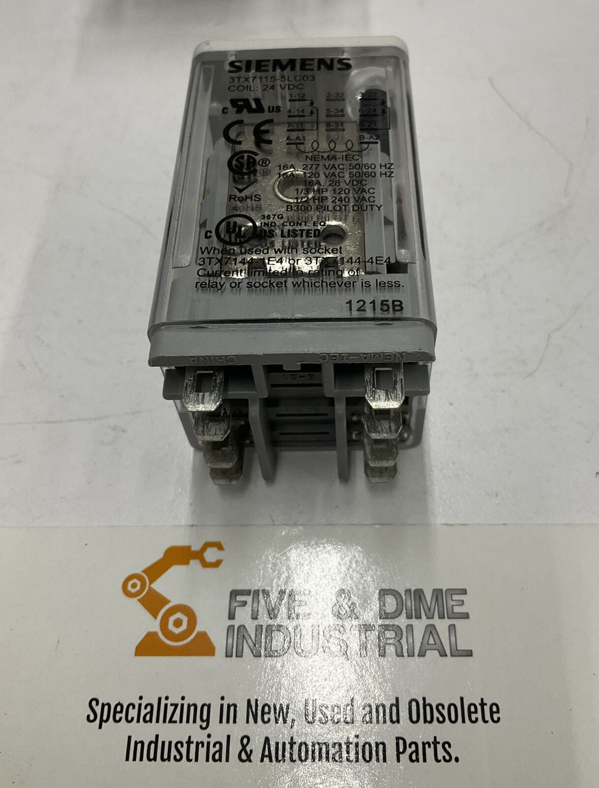 Siemens 3TX7115-5CL03 Plug In Relay 16A 24 vdc Led (YE211) - 0