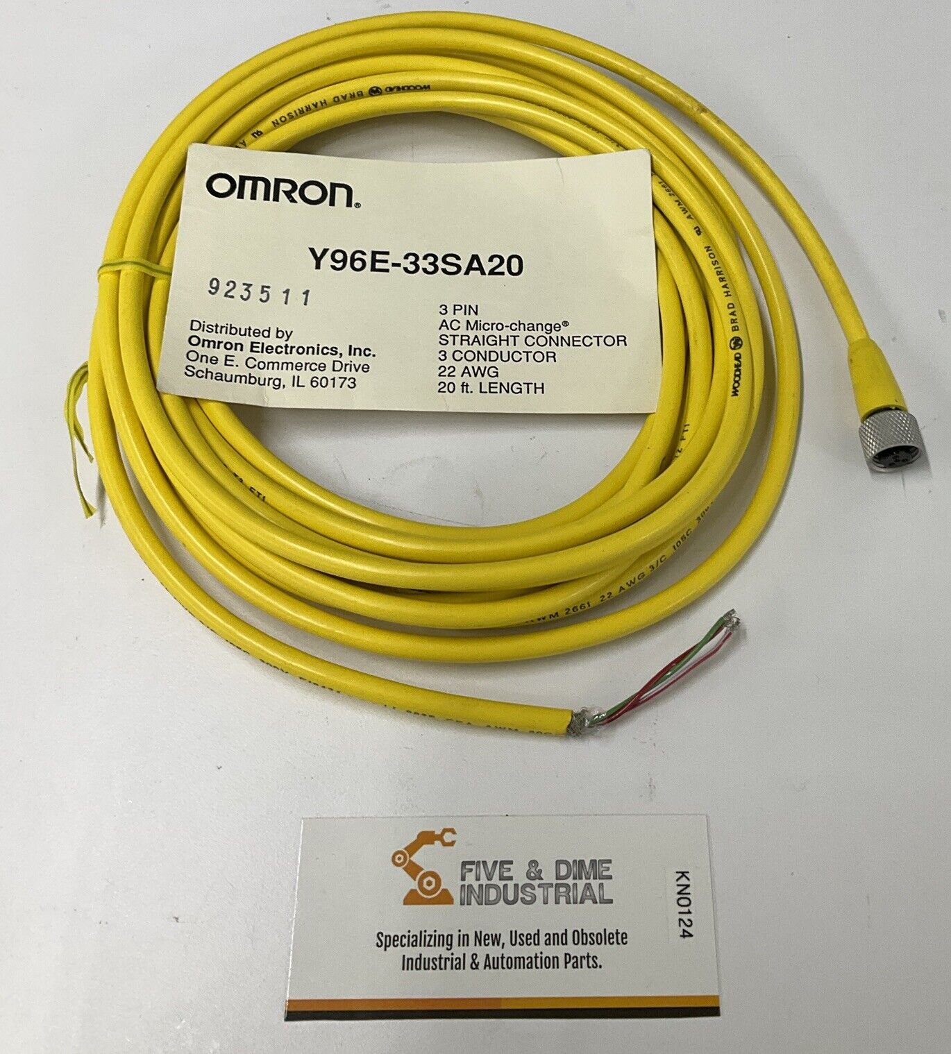 Omron Y96E-33SA20 3 Pin AC Micro Change Female Cable (CBL154)
