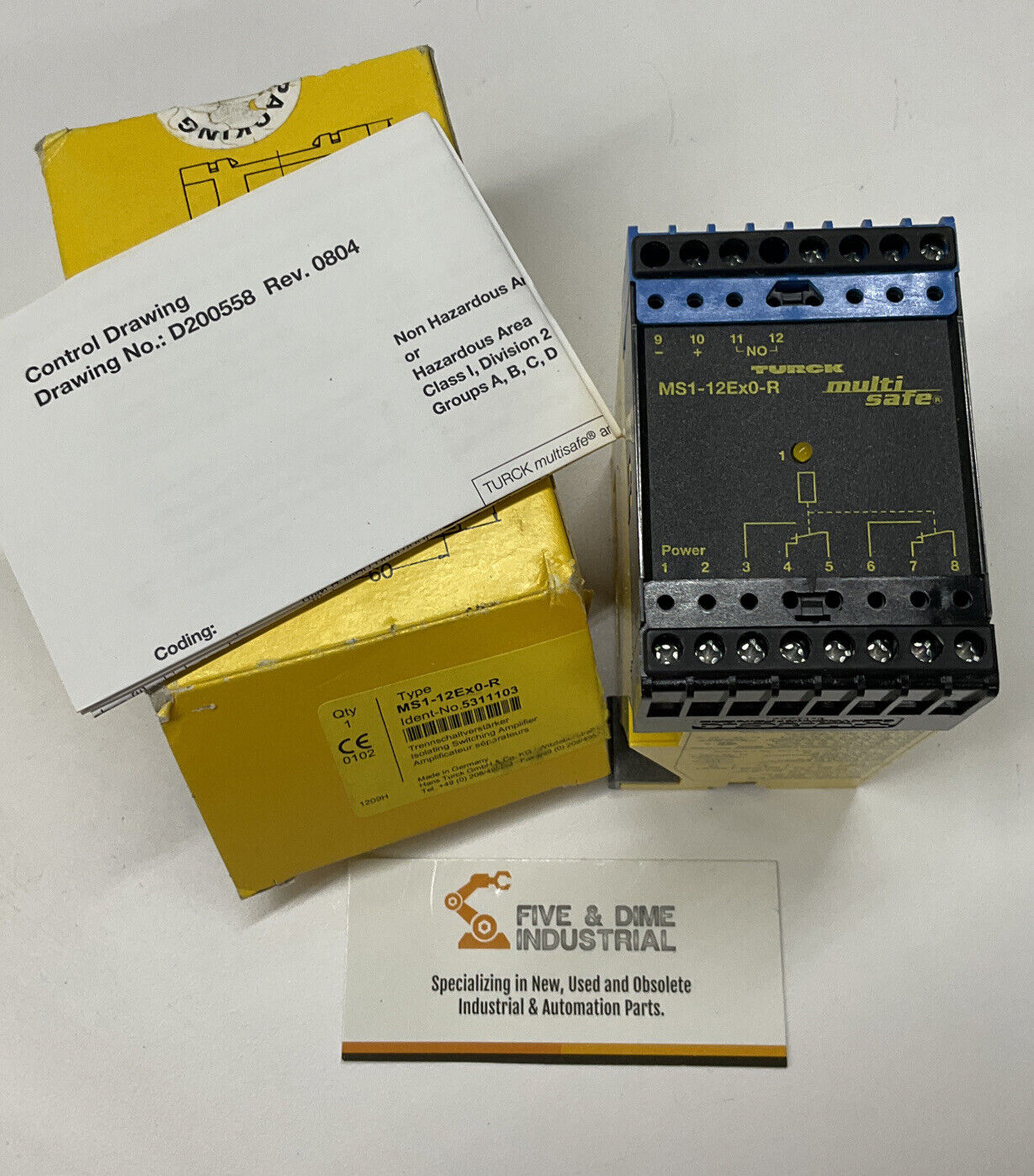 Turck MS1-12Ex0-R / 5311103 New Isolating Switching Amplifier Module (RE193)