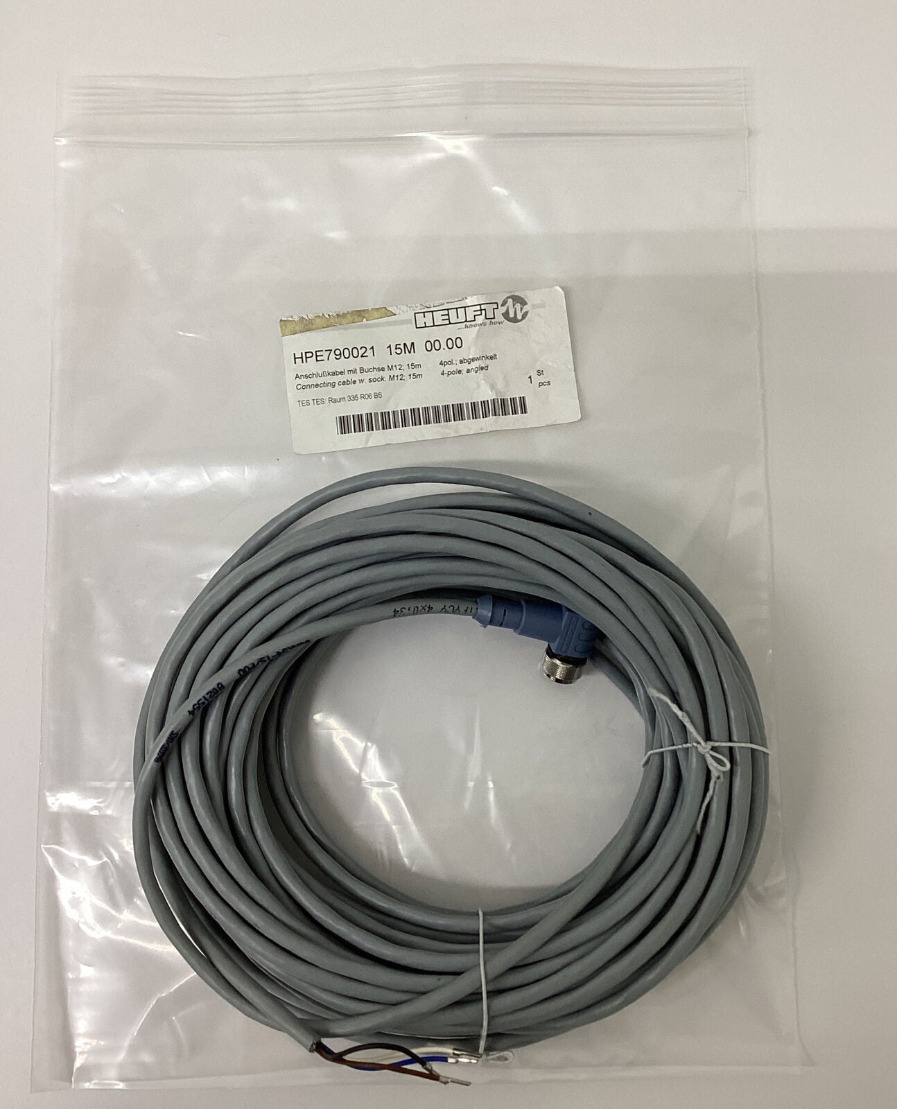 Heuft HPE790021  15 Meter Encover Cable  M12  4-Pole 90 degrees (YE176)