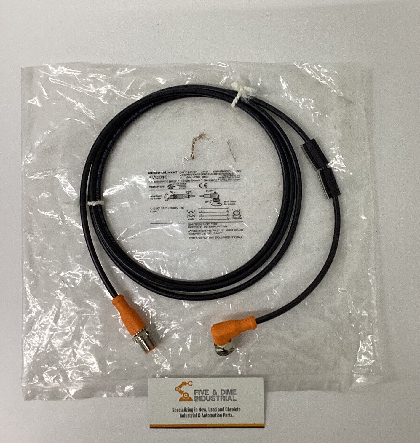 IFM Ecomat 400  EVC018  2 Meter  4 Pin  Cable / Cordset (YE193)