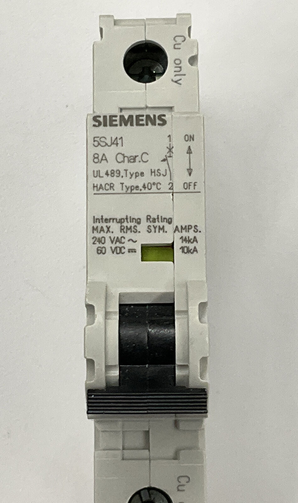 Siemens New 5SJ4108-7HG40 8 Amp Type HSJ Circuit Breaker DIN Mount (BK145) - 0