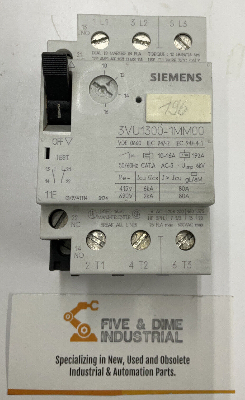 Siemens 3VU1300-1MM00 Circuit Breaker 10-16A (CL144)