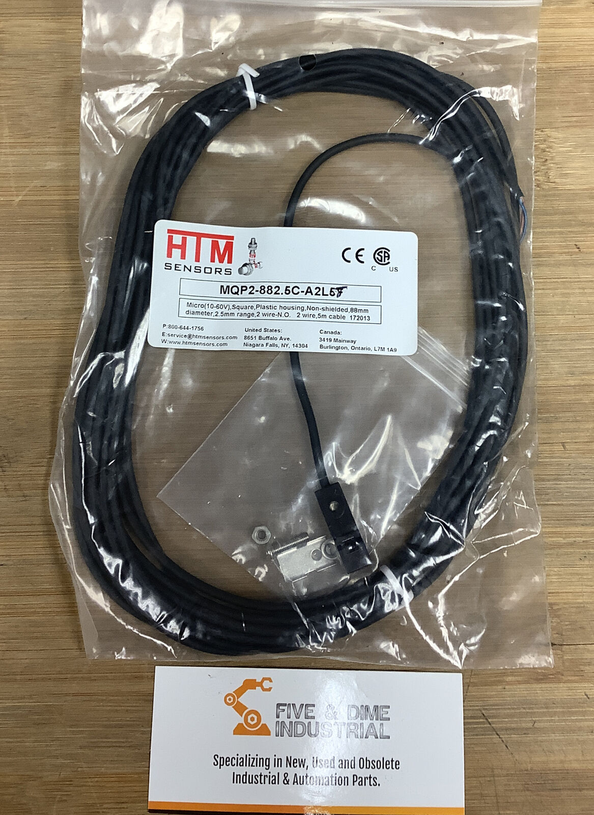 HTM Inductive Proximity Sensor MQP2-882.5C-A2L5T 2-Wire NO 10-60VDC (CBL101)