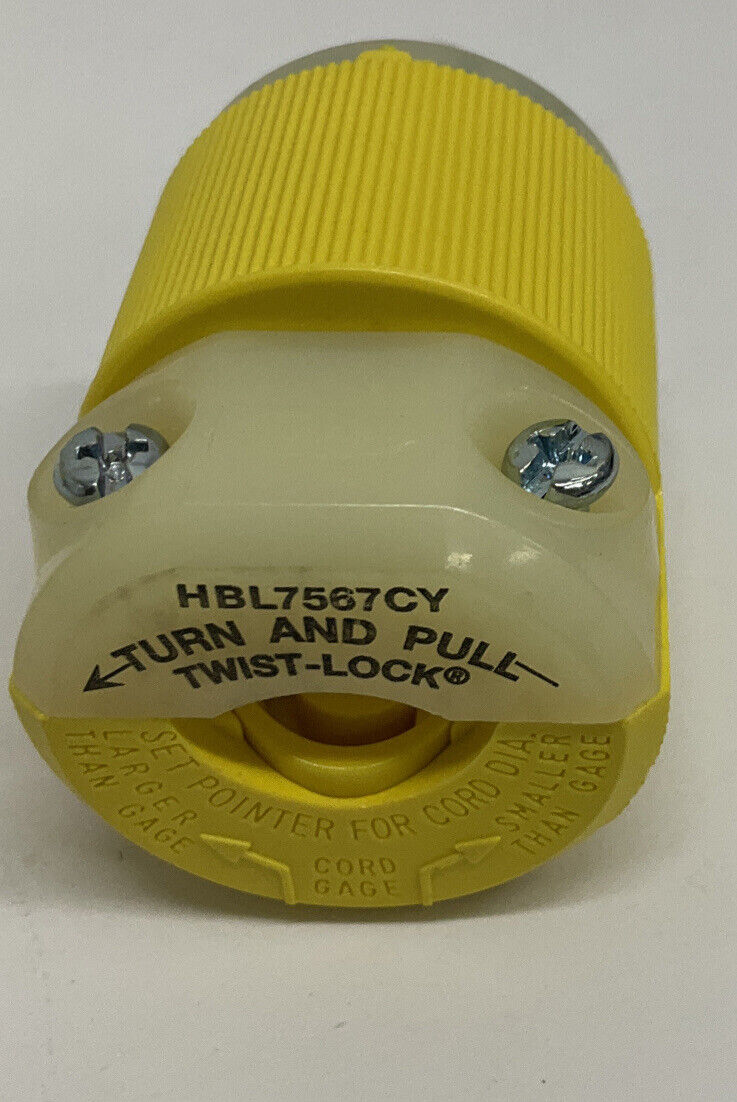 Hubbell HBL756CY / 7567CY Twist-Lock 3-Pole 3-Wire Plug (YE258)