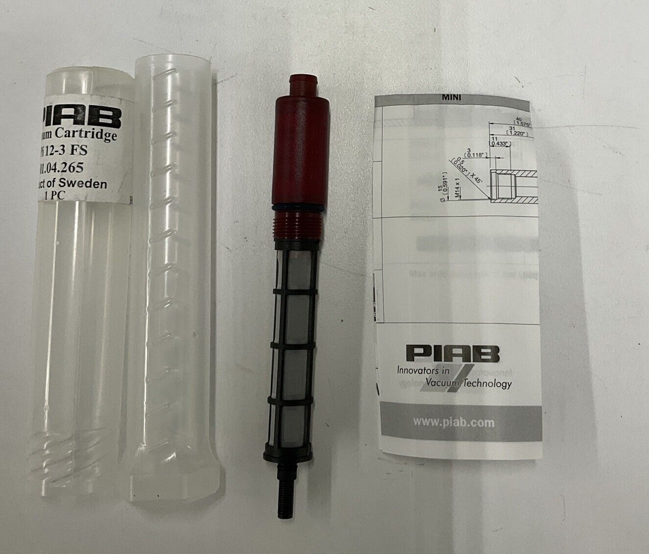 Piab Pi-12-3-FS Coax Vacuum Cartridge 01.04.265 (GR218) - 0