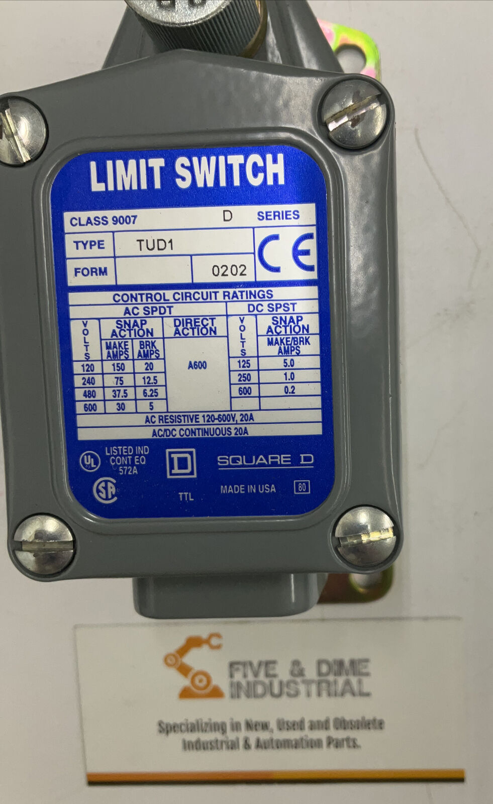 Square D 9007-TUD1 Ser. D Heavy Duty Limit Switch (CL336)