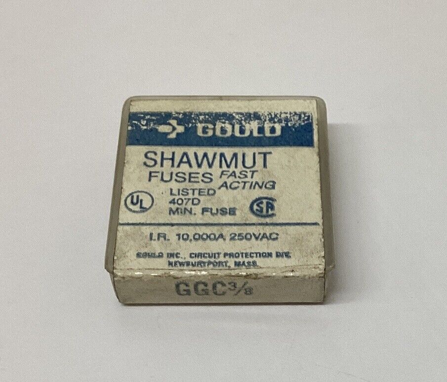 Gould Mersen GGC3/8  5-Pack Glass Fuses Fast Acting 3/8-Amp (BL268) - 0