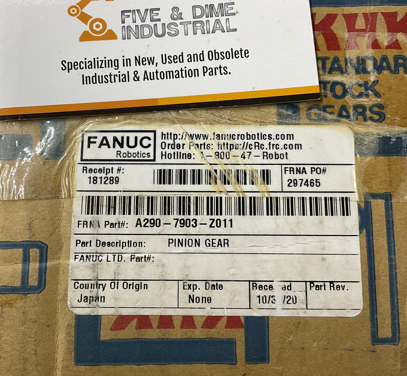 Fanuc A290-7903-Z011Pinion Gear (OV101)