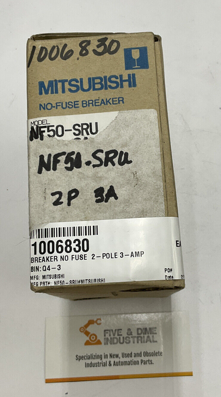 Mitsubishi NF50-SRU Circuit Breaker 3A 2-Pole 240VAC (YE194)
