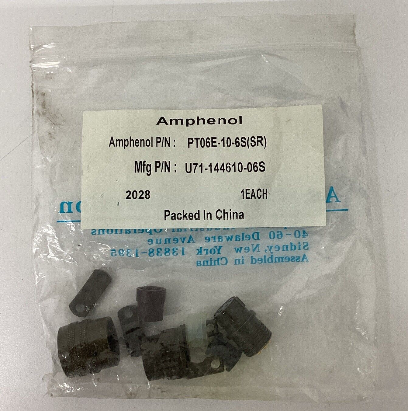 Amphenol PT06E-10-6S(SR) / U71-144610-06S Size 10, 6-Pole Female Connector RE157