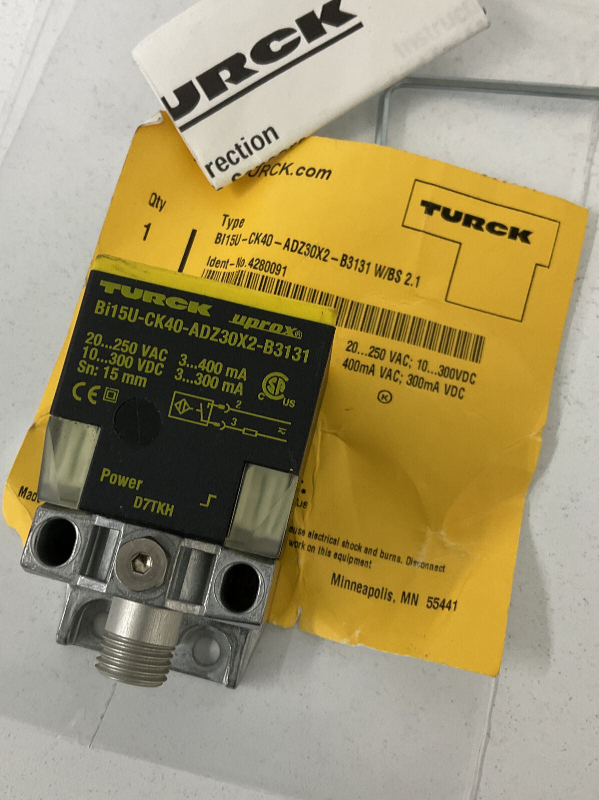 Turck BI15U-CK40-ADZ30X2B3131 W/BS2.1 Inductive Sensor 4280091 (CL133) - 0