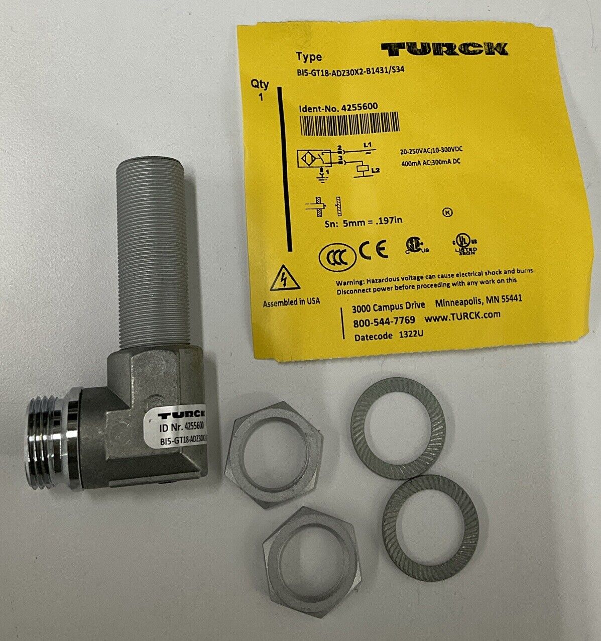 Turck BI5-gt18-adz30X2-B1431/S34  4255600 Sensor sn 5mm (CL159) - 0