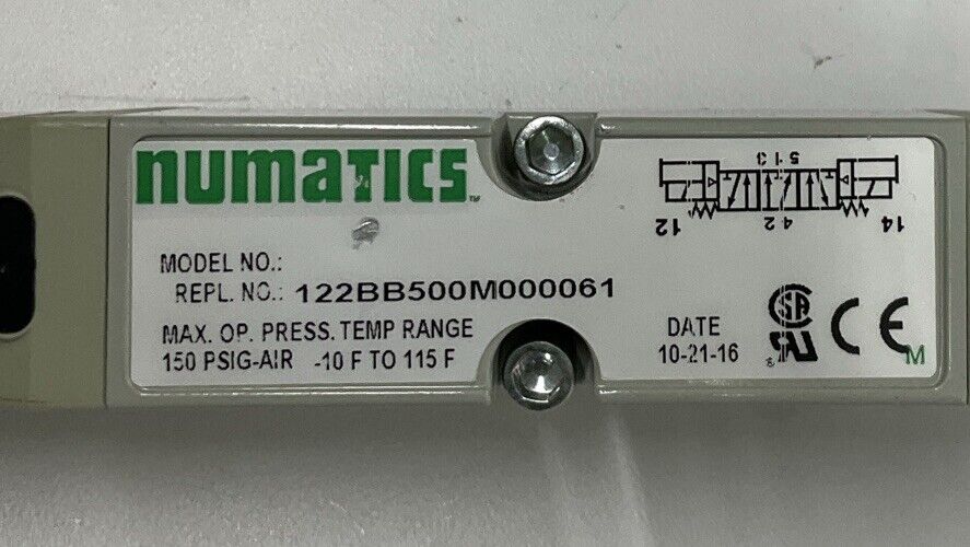 Numatics 122BB500M000061 24vdc Solenoid Pneumatic Valve (CL218)