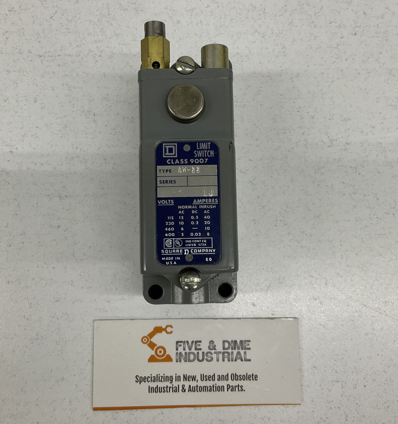 Square D 9007 AW-22 Precision Limit Switch 1 NO, 1 NC 600V  (BL204)