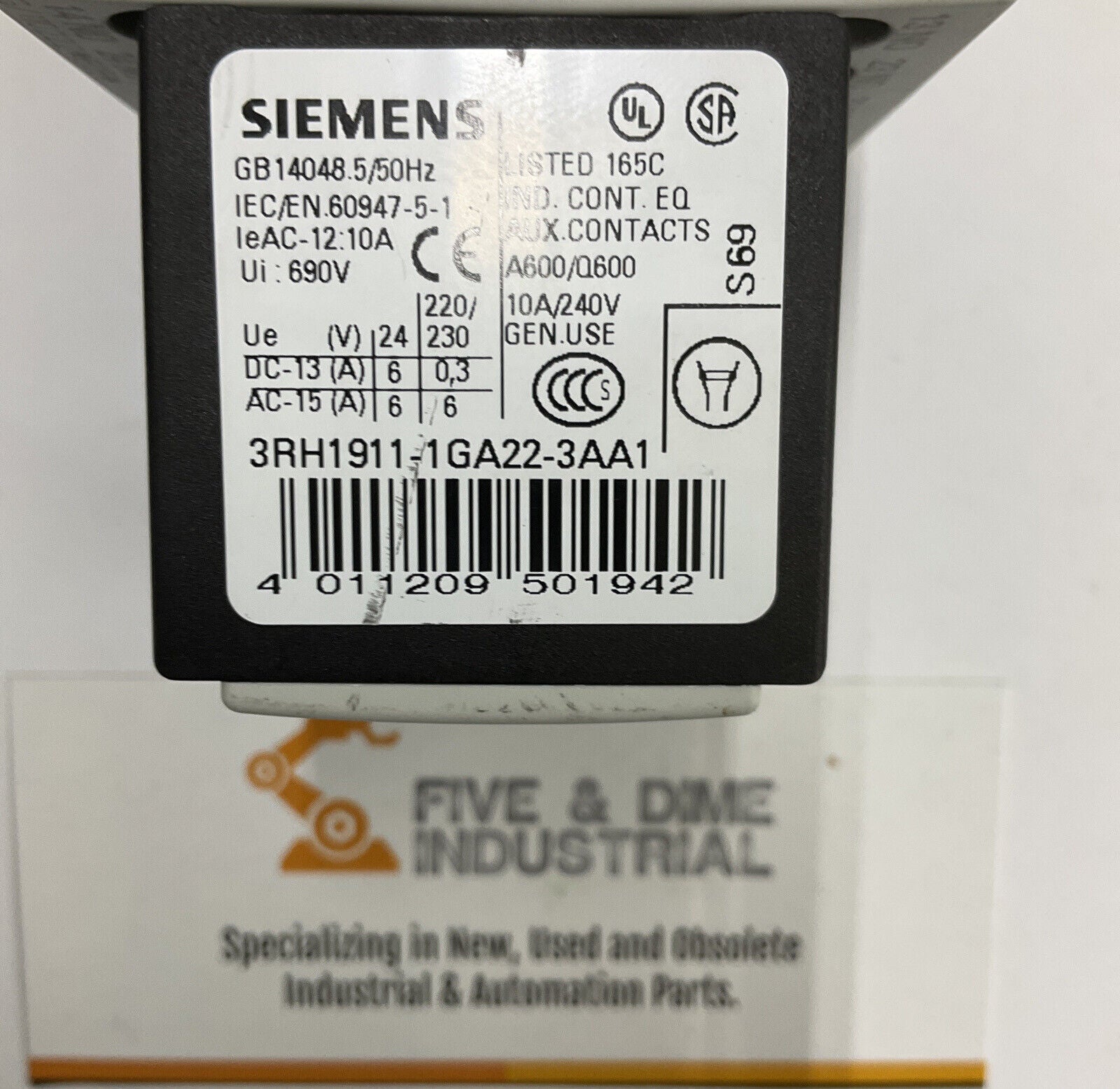 Siemens Sirus 3ZX1012-ORH11-1AA1 Contactor Block w/ 3RH1911-1GA22-3AAA1 (BL227)