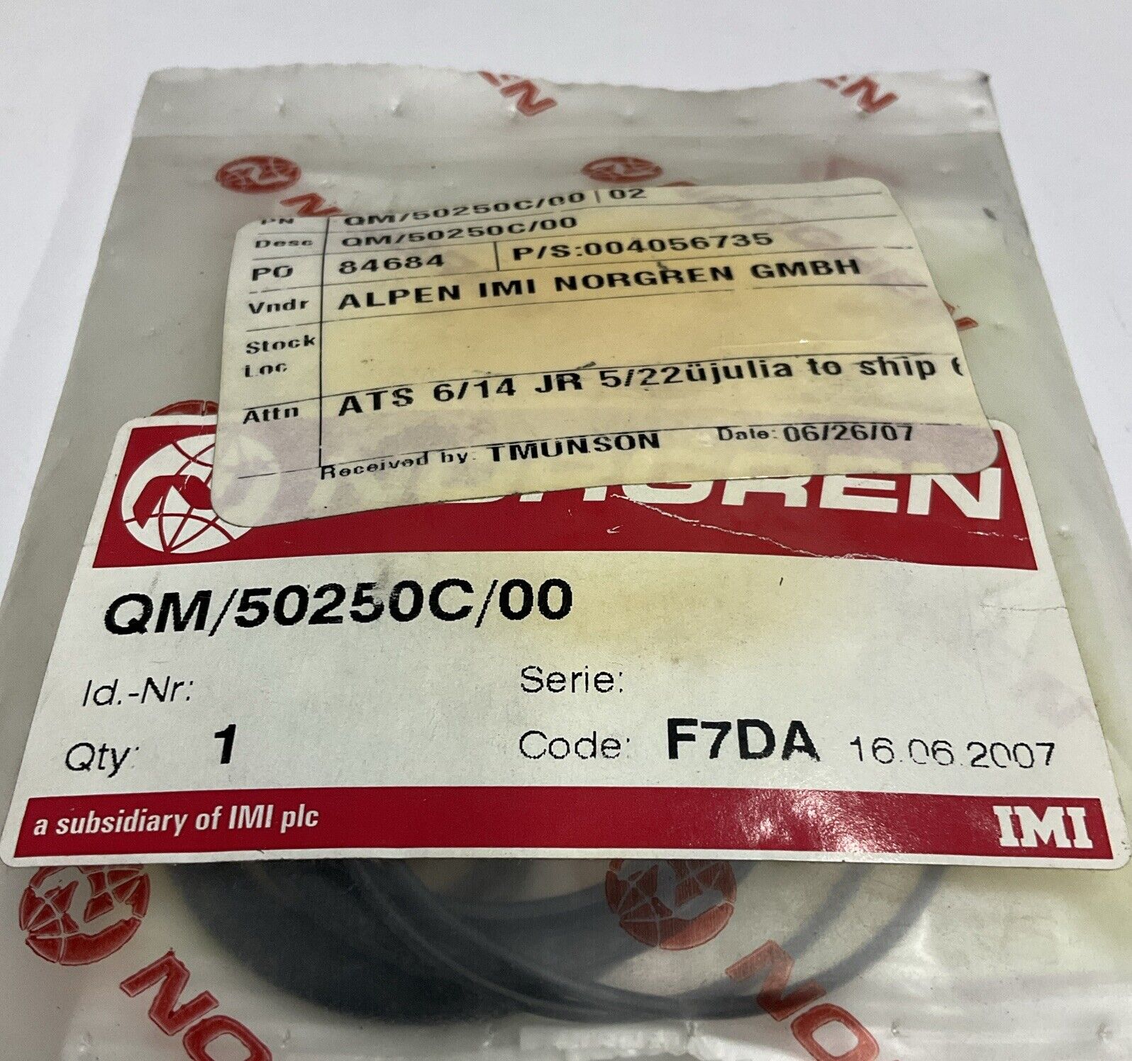 Norgren QM/50250C/00 Seal Lit (YE264)