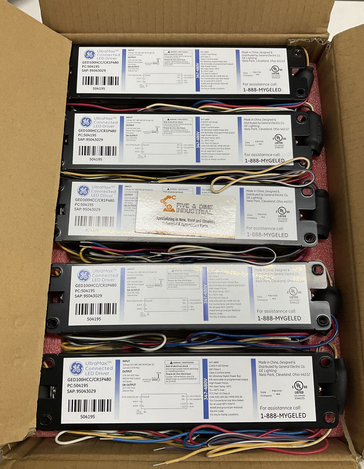GE GED100HCC/CR1P480 LED Driver Box of (10) In 347-480VAC Out 170-240VDC (OV128)