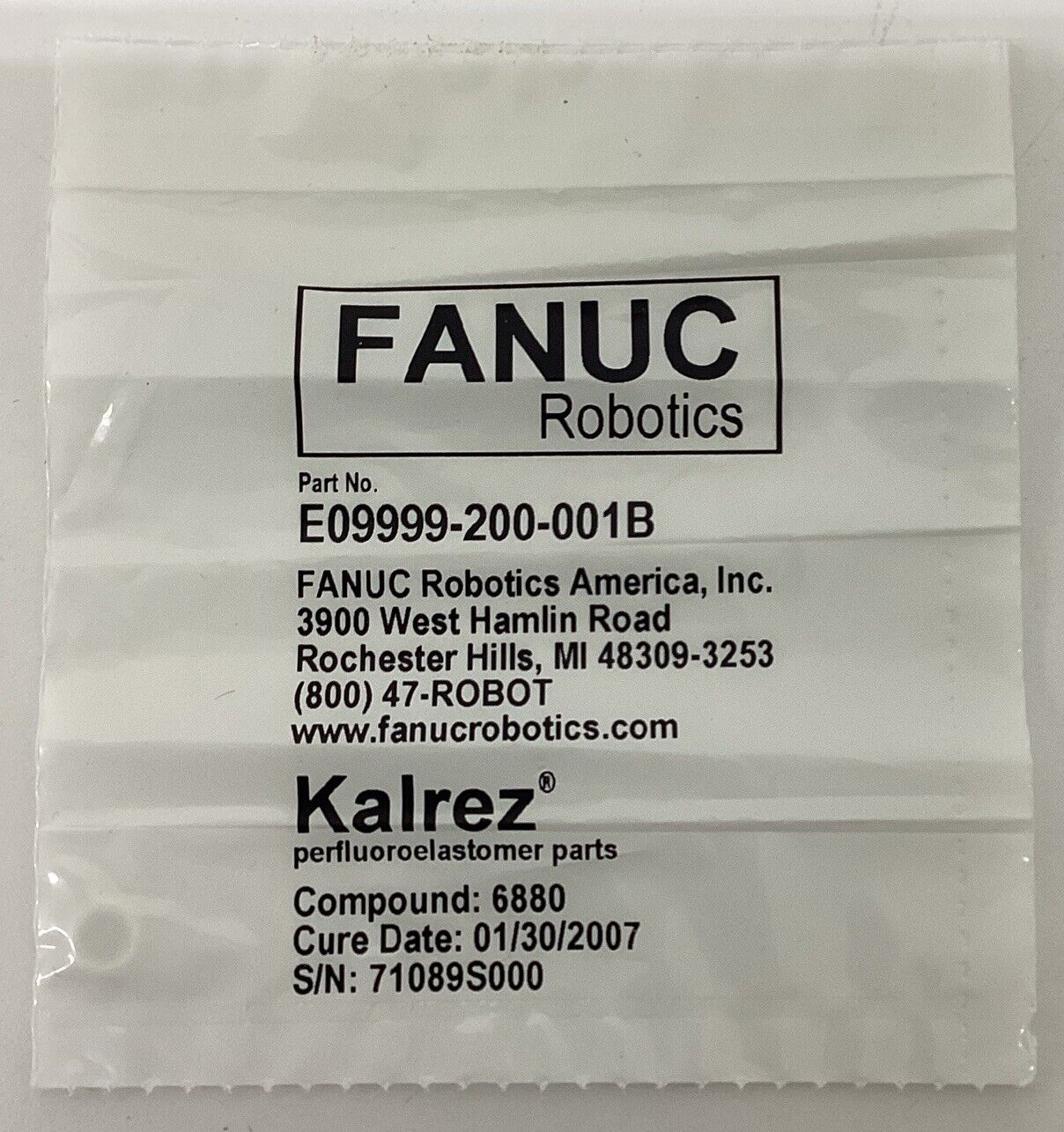 Fanuc E09999-200-001B Kalrez O-Ring (RE118) - 0