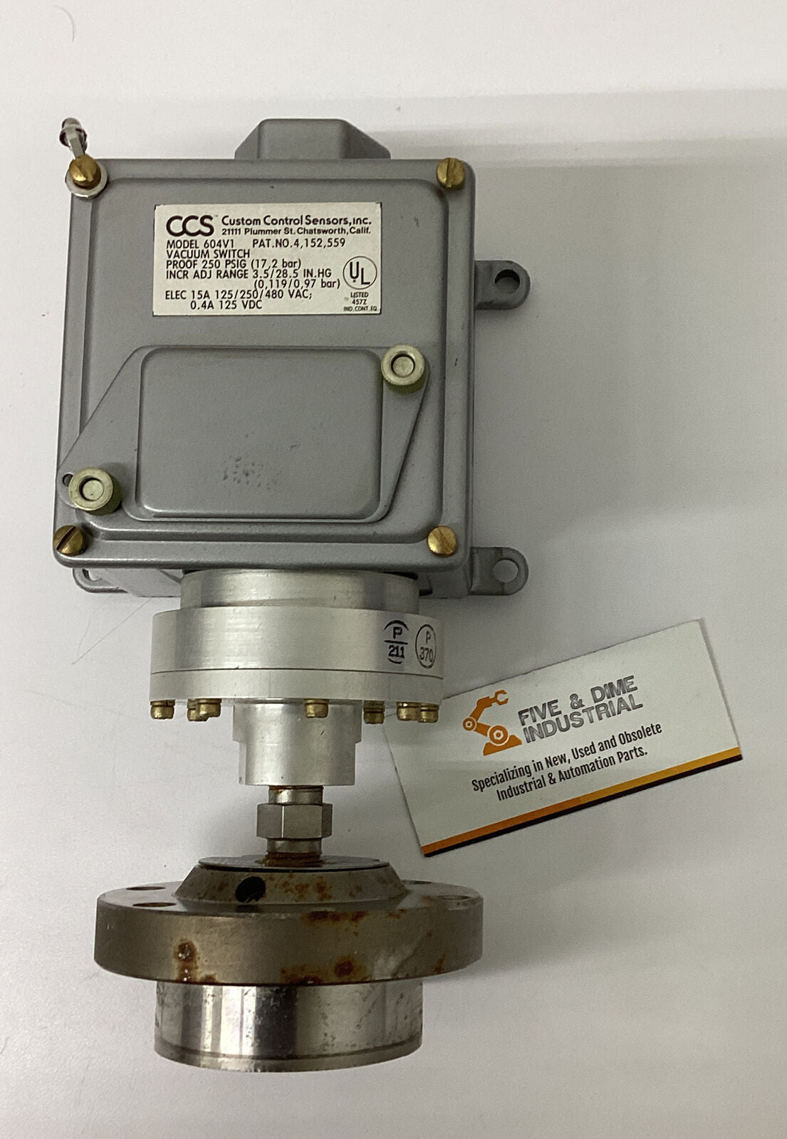 CCS 604V1 Vacuum Pressure Switch w/ ITT Diaphragm (YE246)