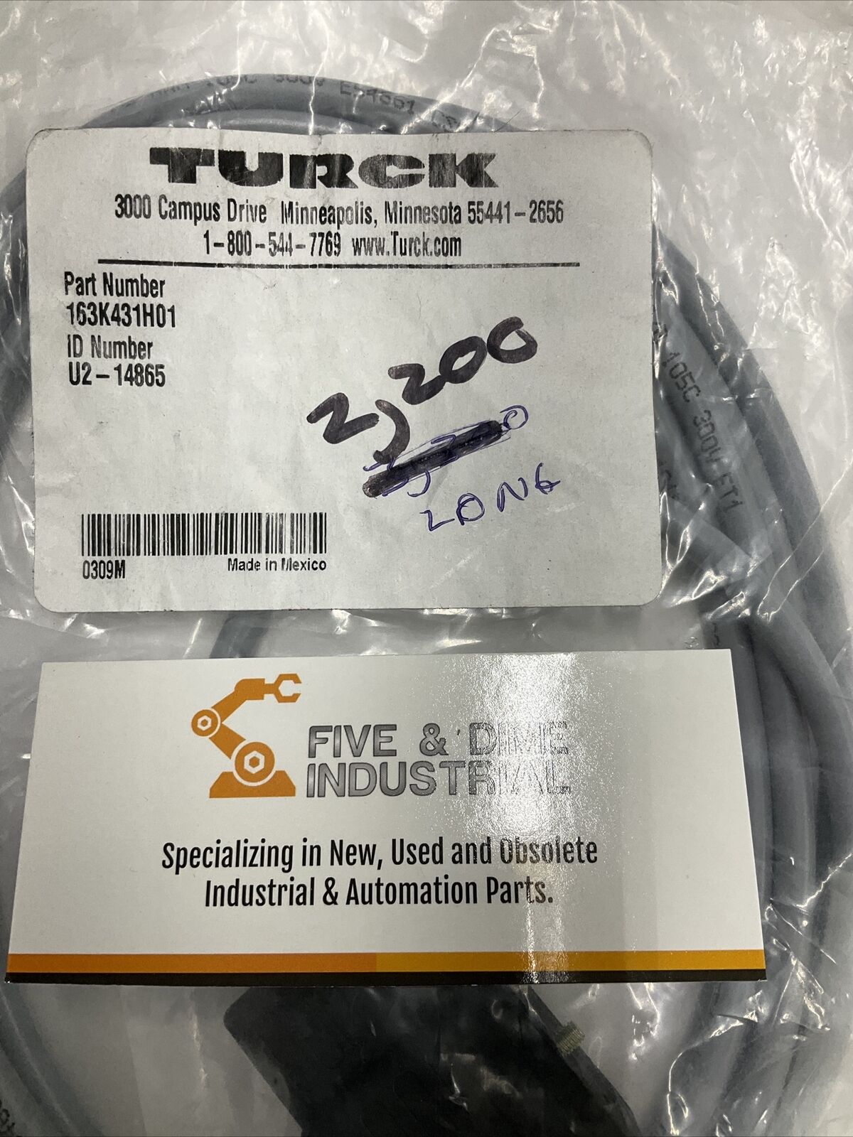 Turck 163K431H01 New Sensor Corset / Harness 1M ID: U2-14865 (BL242) - 0