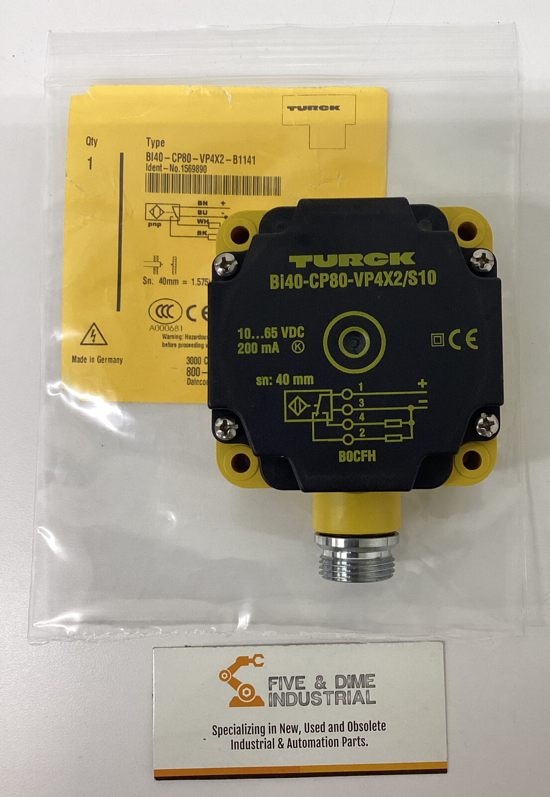 Turck Bi40-CP80-VP4X2-B1141 / 1569890 Proximity Sensor (YE244)