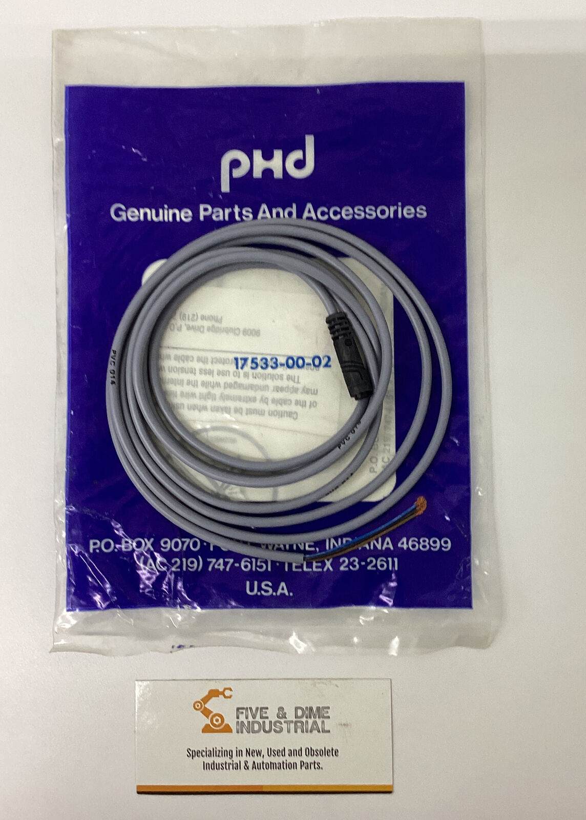 Phd  17533-00-02  3- Pin Wire Cordset  (CL260)