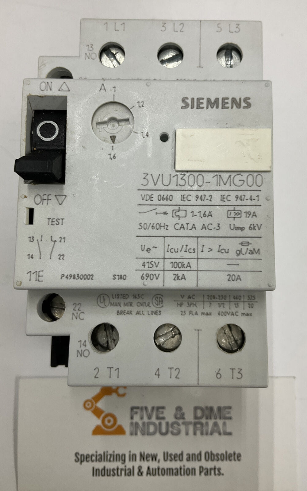Siemens 3VU1300-1MG00 Circuit Breaker 1-16A (CL139) - 0