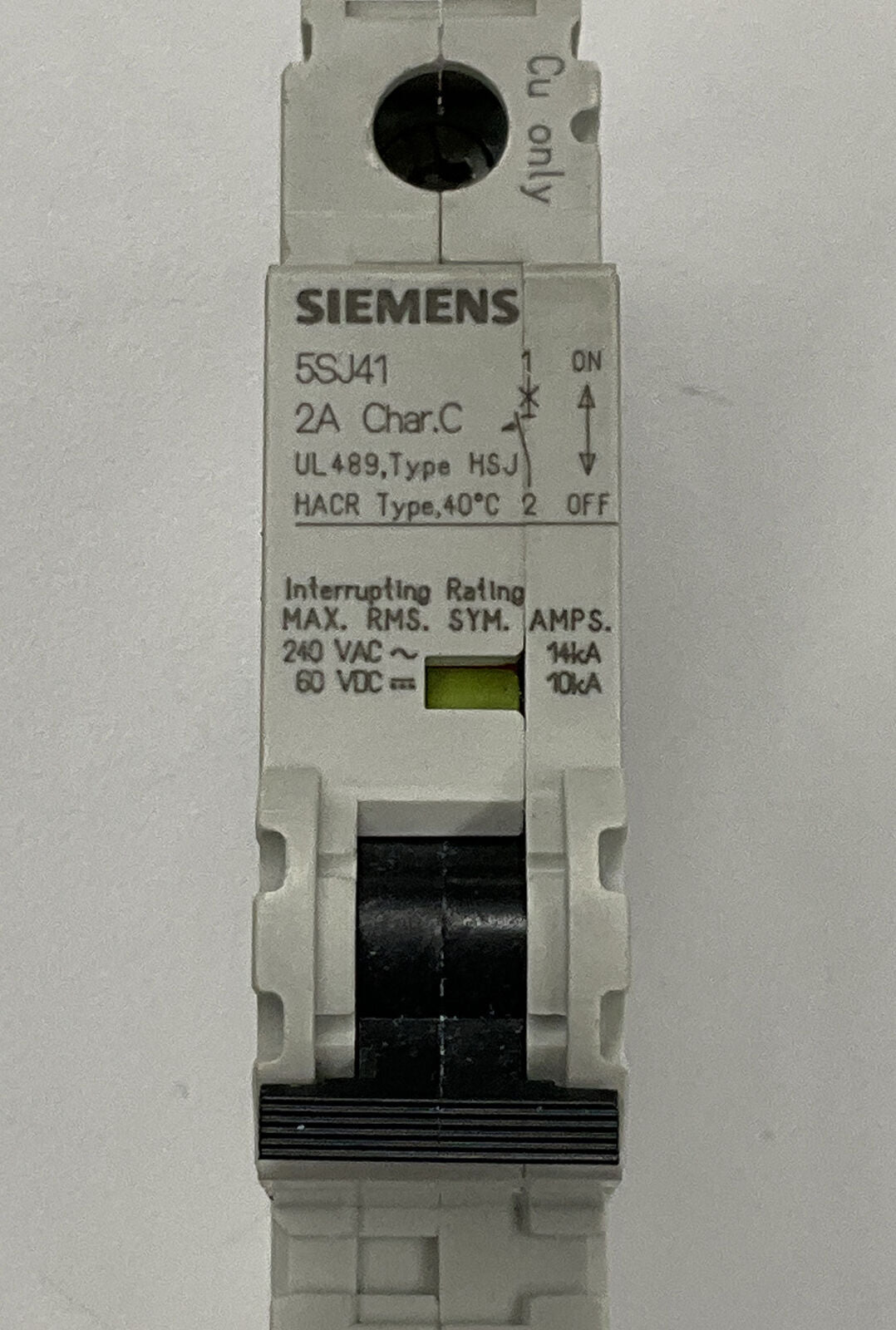 Siemens New 5SJ4102-7HG40 2 Amp Type HSJ Circuit Breaker DIN Mount (BK142) - 0