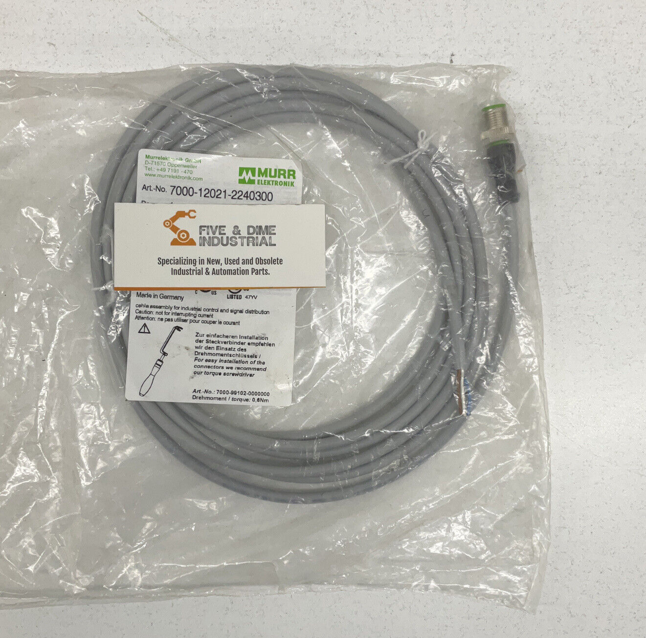 MURR Elektronik 7000-40021-2240300 New Cable M12 Male 4 Pin (CBL128)