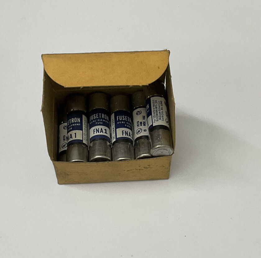 Bussmann Fusetron FNA-1 New Box of (10) Dual Element Fuses 1AMP (GR178) - 0