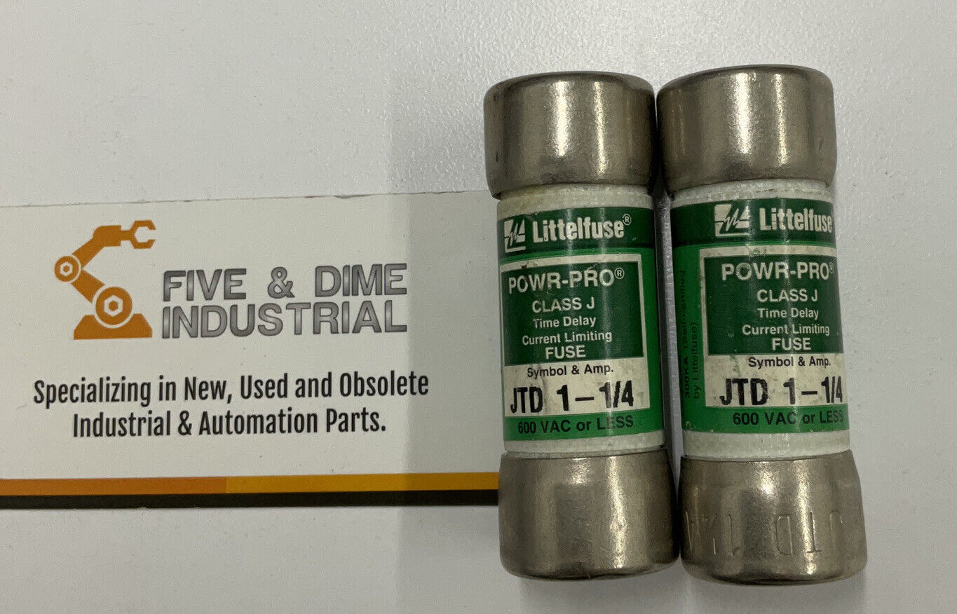 Littelfuse JTD-1-1/4 Lot of 2  Fuse 1-1/4A 600V (BL266)