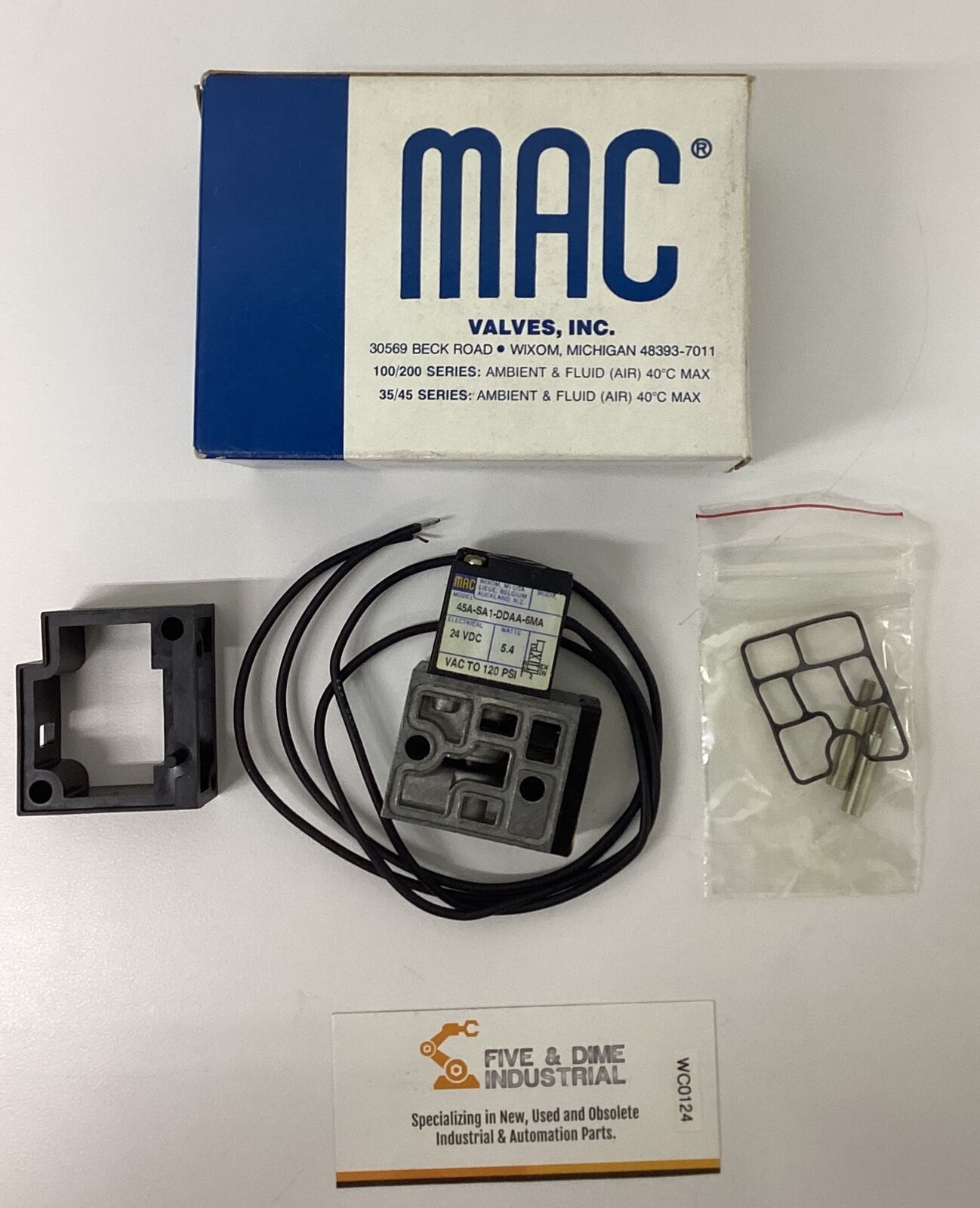 Mac Valves 45A-SA1-DDAA-6MA  24VDC VAC to 120PSI (RE108)