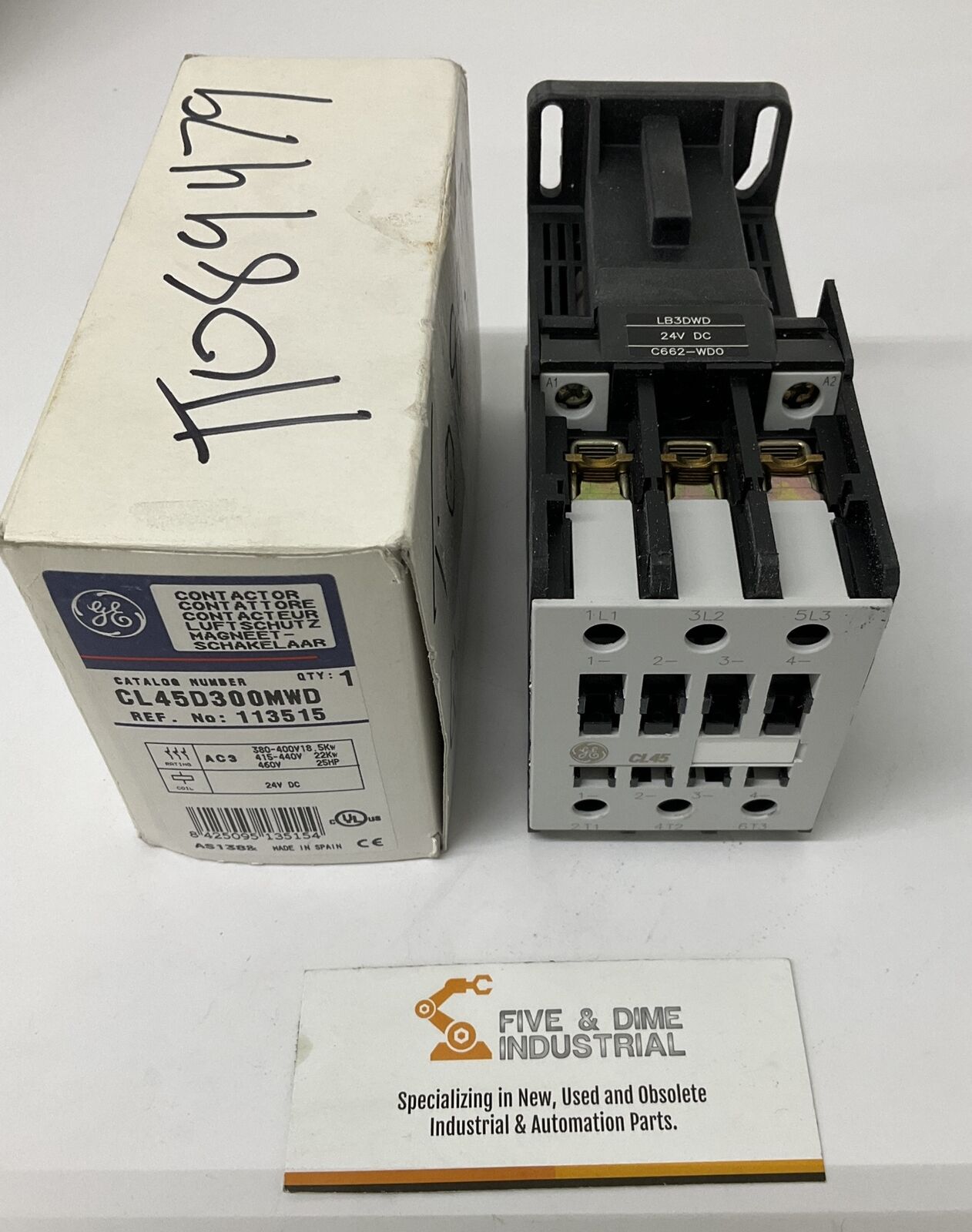 GE  CL45D300MWD 34VDC Coil Contactor  3-Phase (BL218)