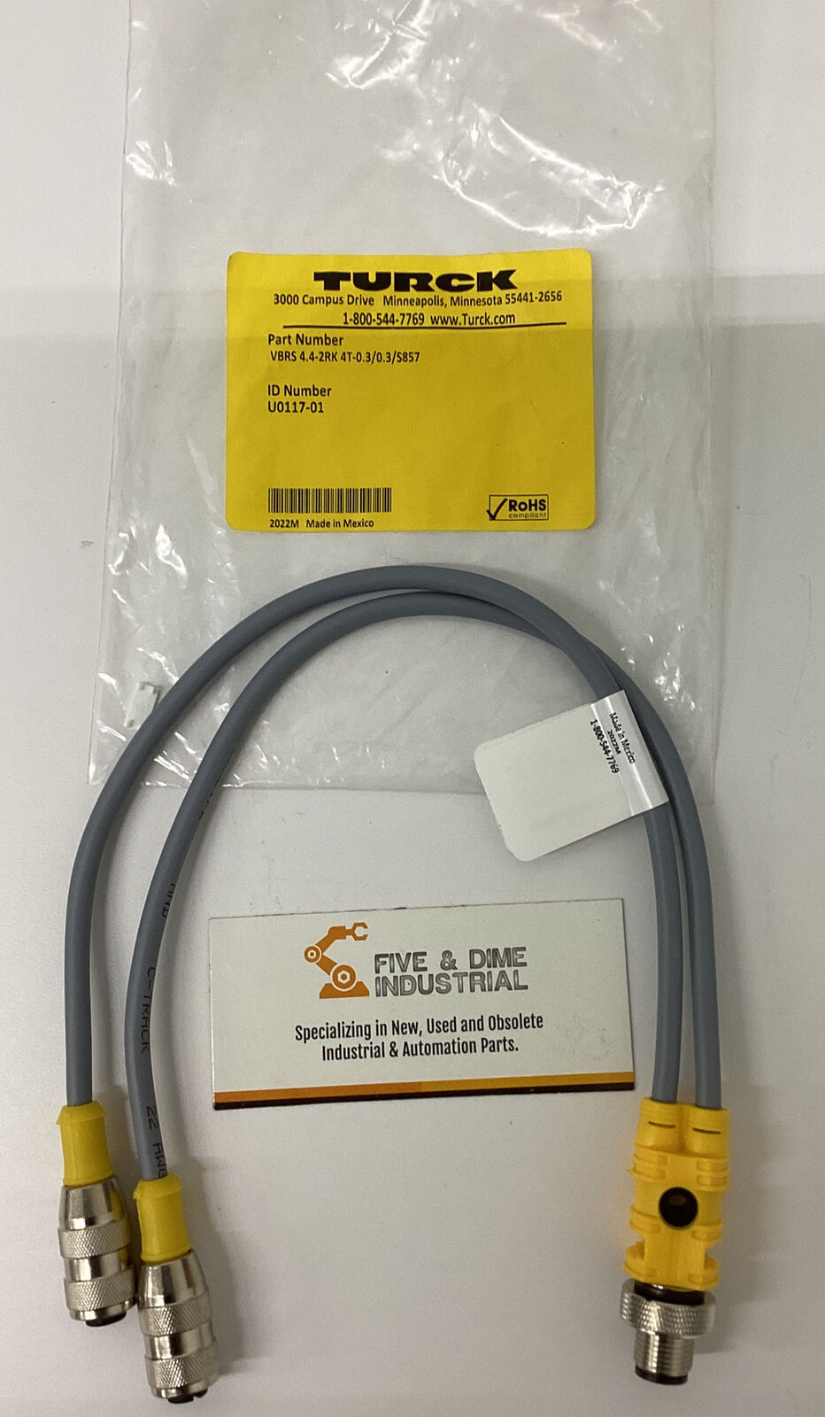 Turck VBRS4.4-2RK4T-0.3/0.3/S857/U0117-01  2 Branch Splitter Cable (CL258)