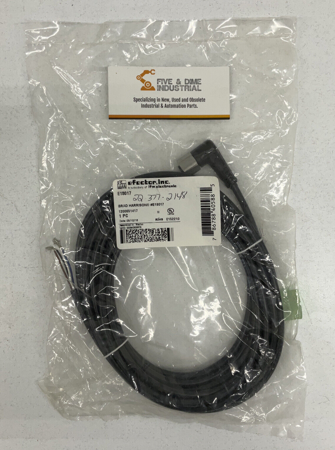 IFM Efector E18017 New Cordset Cable Molex 1200651477 (RE231)