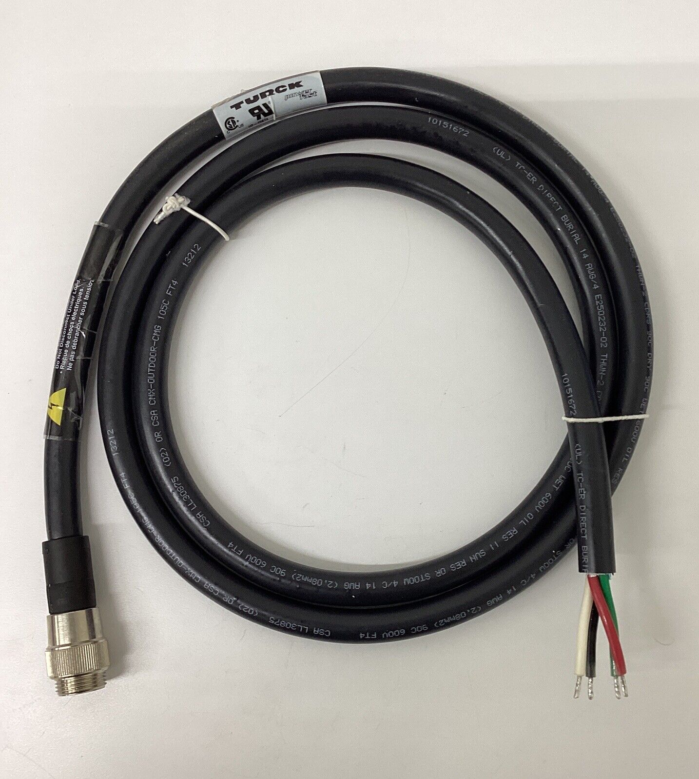 Turck RSM44-2M / U2-15074 7/8'' Male Straight 4-Pin Power Cable (CBL152)
