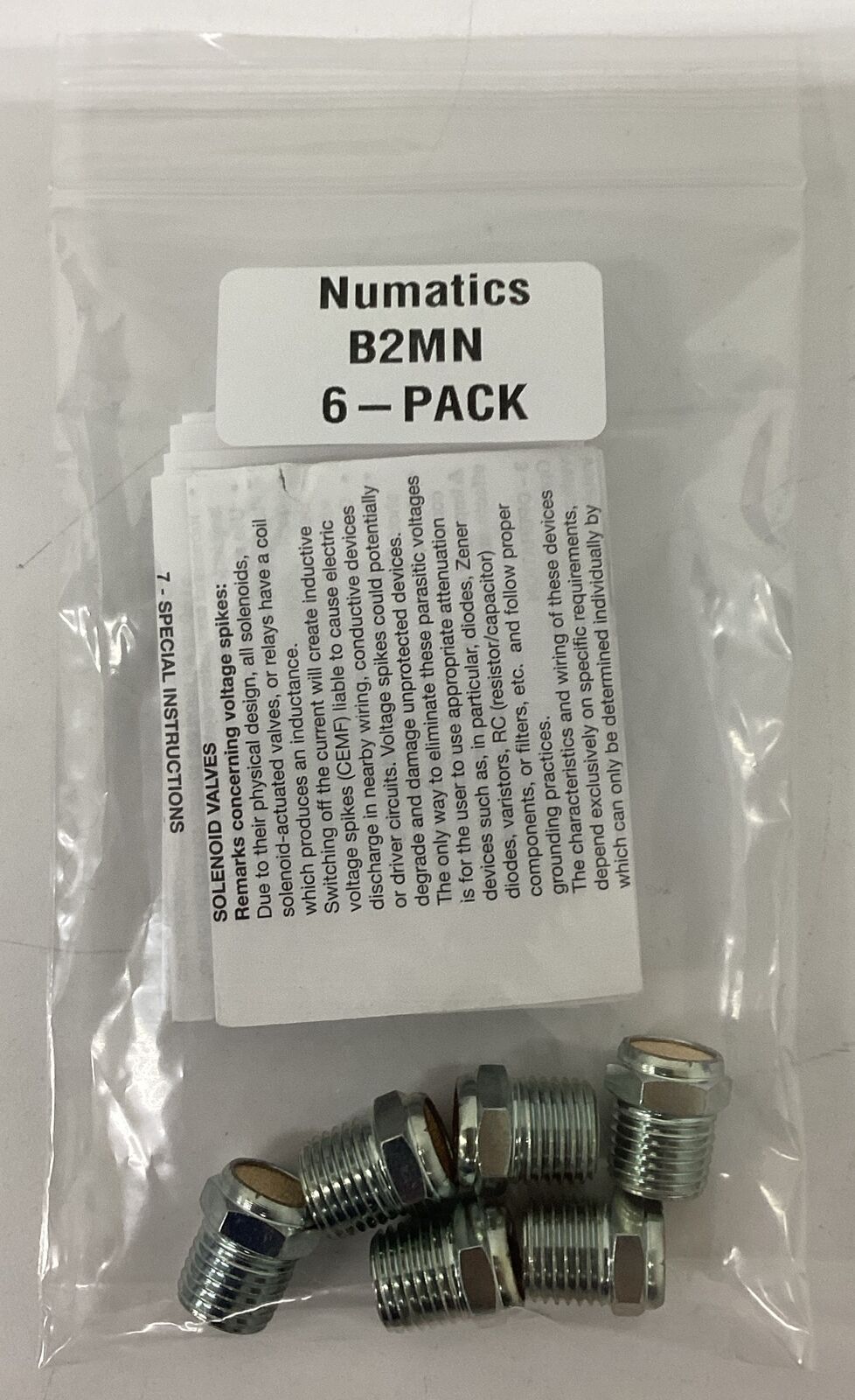 Numatics B2MN 6-Pack 1/4'' NPT Breather Vent (RE164)
