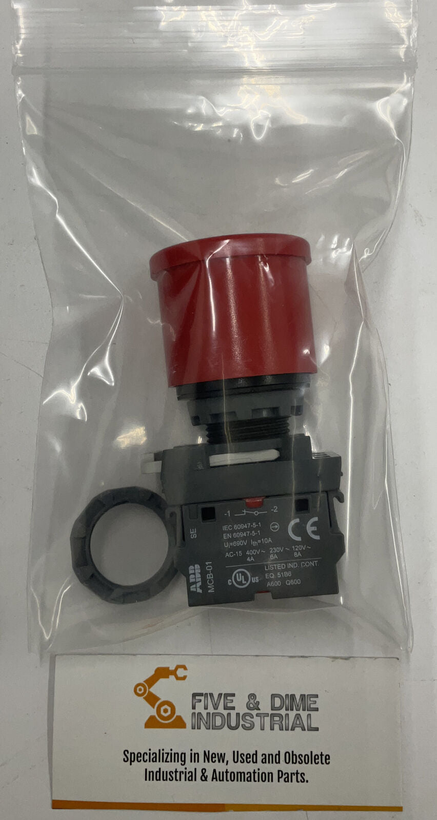 ABB MPMT9-1012 Illuminated Emergency Stop Switch 24V Lamp 1SFA61599R1012 (CL136)